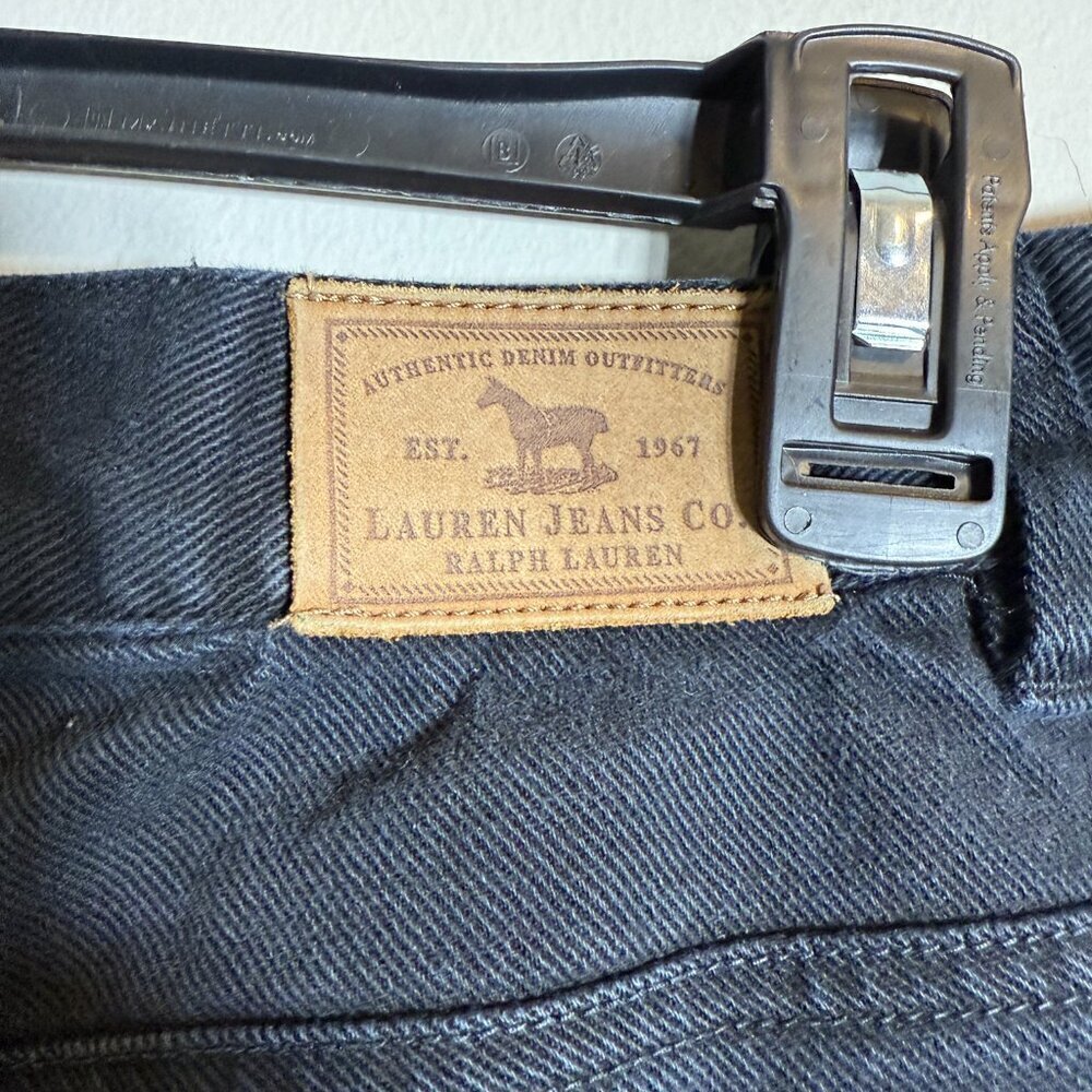 NWOT Lauren Jeans Co. Ralph Lauren Straight Leg Denim Jeans Women's 14 Black - Picture 10 of 13